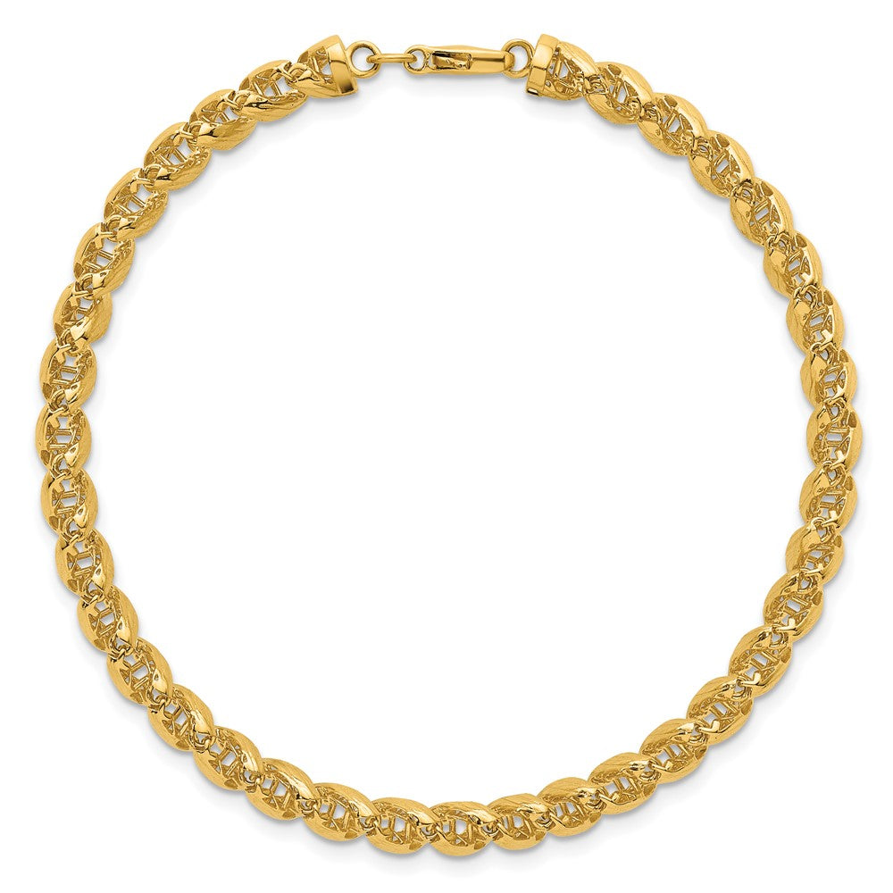 14k Polished Open Spiral Link 7.5in Bracelet