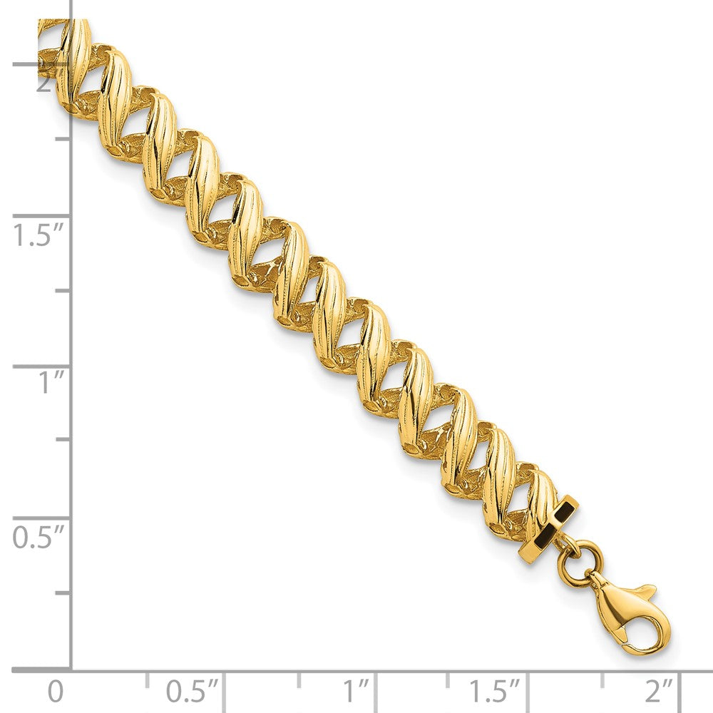 14k Polished Open Spiral Link 7.5in Bracelet