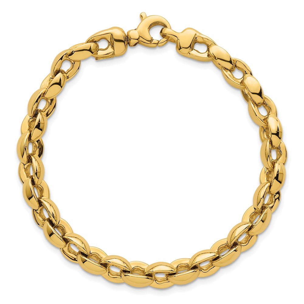 14k Polished Round Fancy Link 6.75mm Bracelet