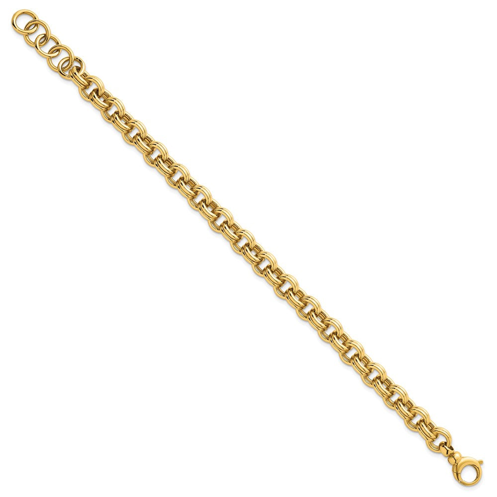 14k Polished Open Link 7.5in w/.75in ext. Bracelet