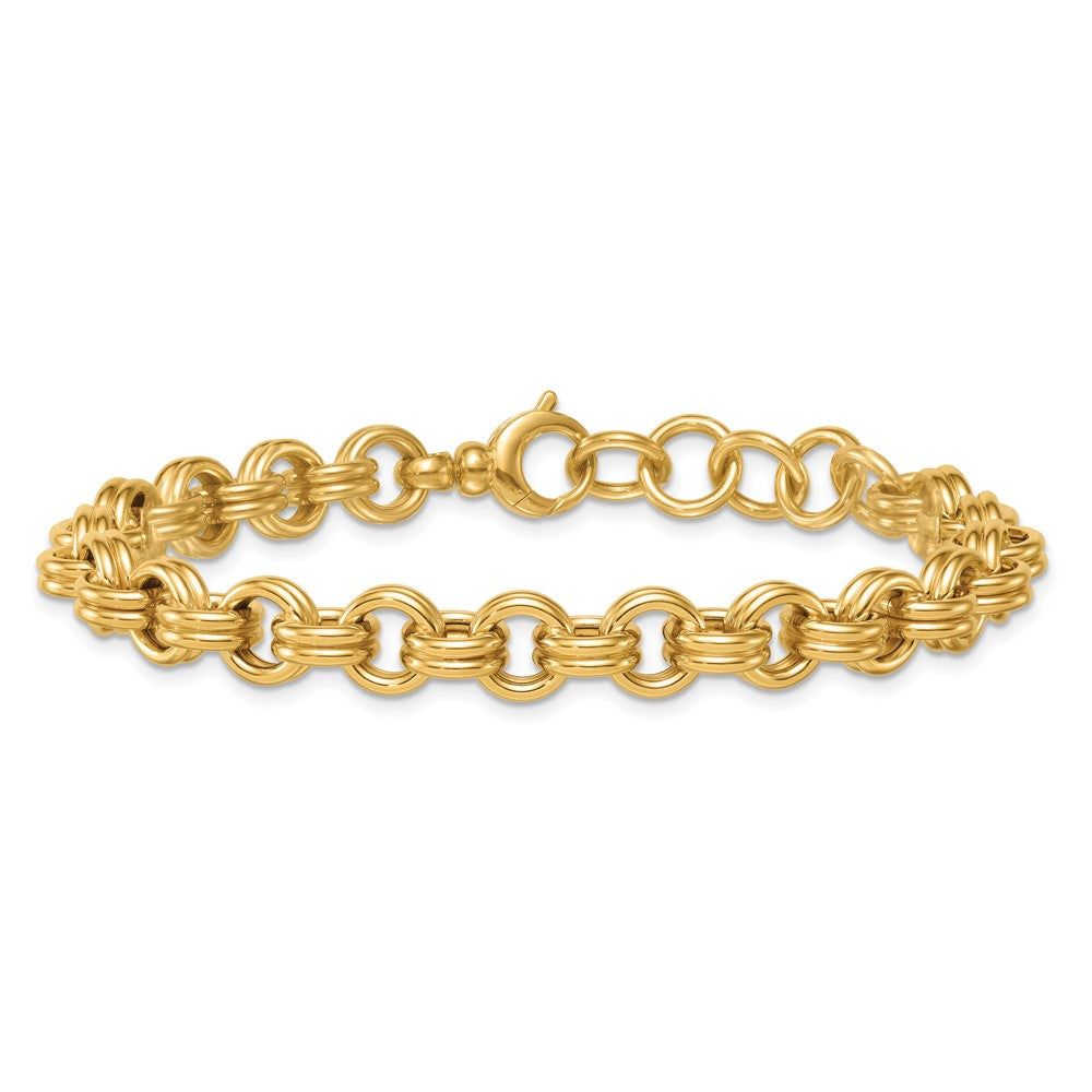 14k Polished Open Link 7.5in w/.75in ext. Bracelet