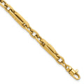 14k Polished & Textured Greek Key Design 7.75 in Bracelet