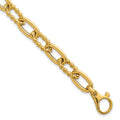 14K Polished Fancy and Twist 7.5in Link Bracelet