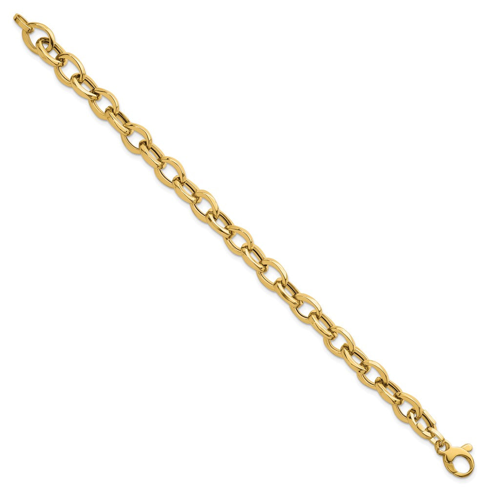14k Polished Oval Link 7.5in Bracelet