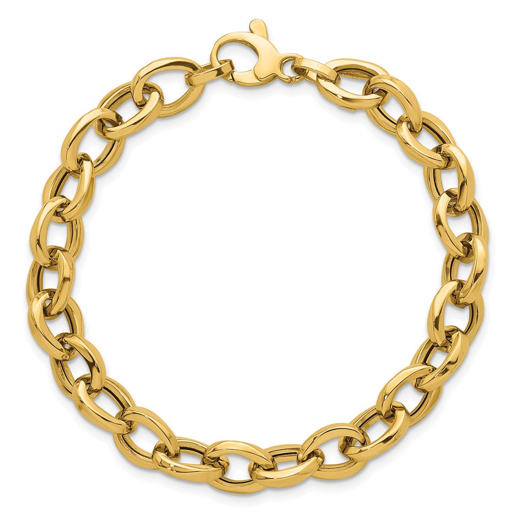14k Polished Oval Link 7.5in Bracelet