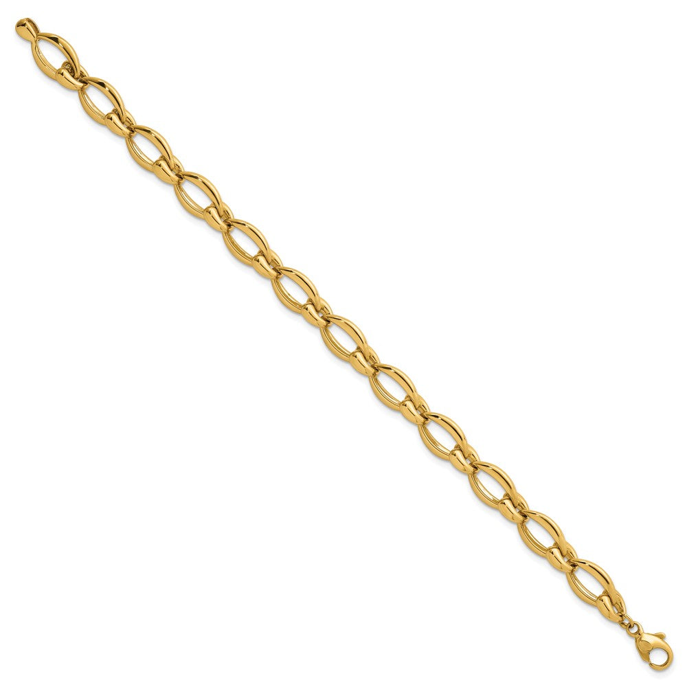 14k Polished Round Fancy Link 8.75mm Bracelet