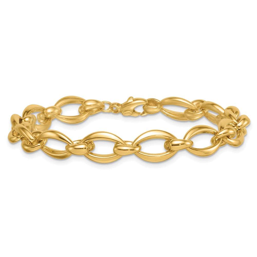 14k Polished Round Fancy Link 8.75mm Bracelet