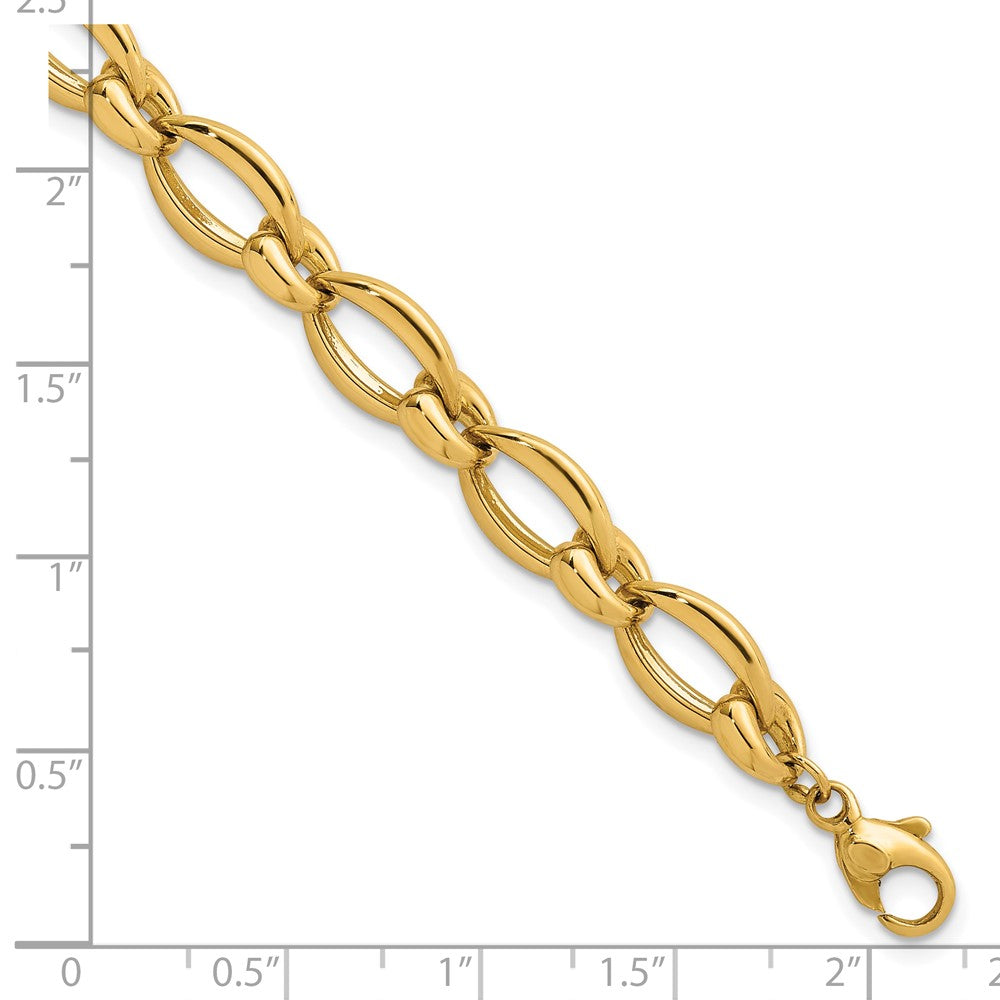 14k Polished Round Fancy Link 8.75mm Bracelet