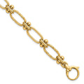 14k Polished Open Textured Fancy Link Bracelet