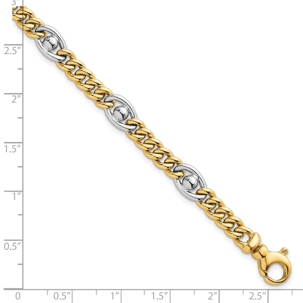 14k Two-tone Polished Fancy Chain Bracelet