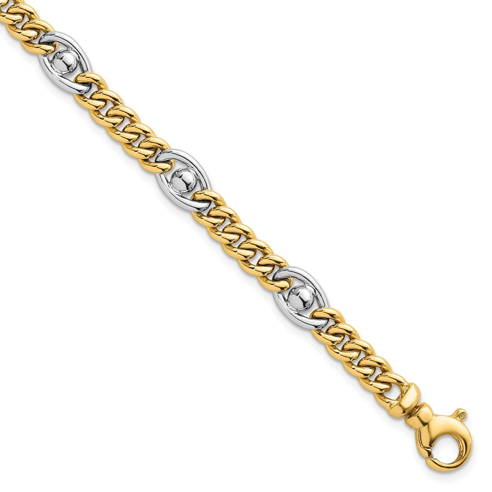 14k Two-tone Polished Fancy Chain Bracelet