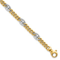 14k Two-tone Polished Fancy Chain Bracelet