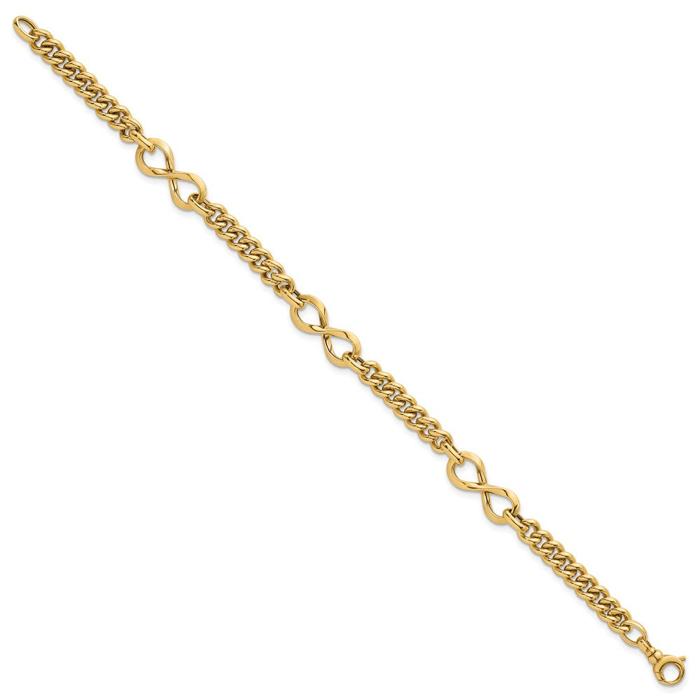 14k Polished Fancy Infinity Link Bracelet