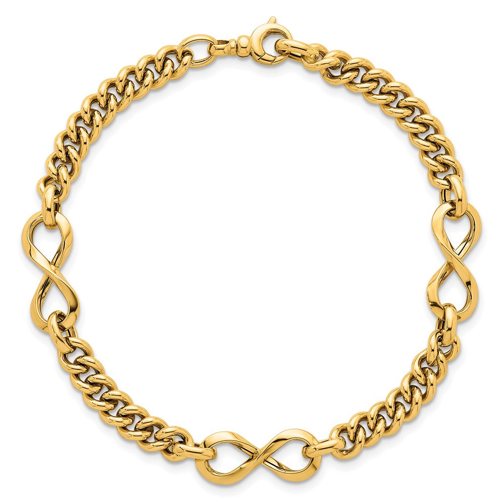 14k Polished Fancy Infinity Link Bracelet