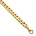 14k Polished Flat Curb Chain 6.5mm w/1in Ext. Bracelet