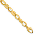 14k Polished And Brushed Fancy Link 8mm Bracelet