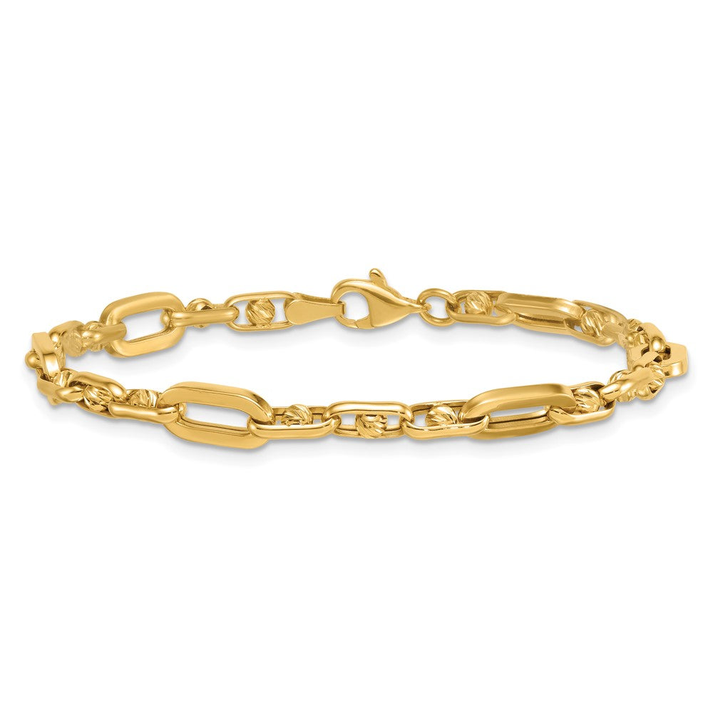 14k Polished Fancy Open Link 7.25in Bracelet