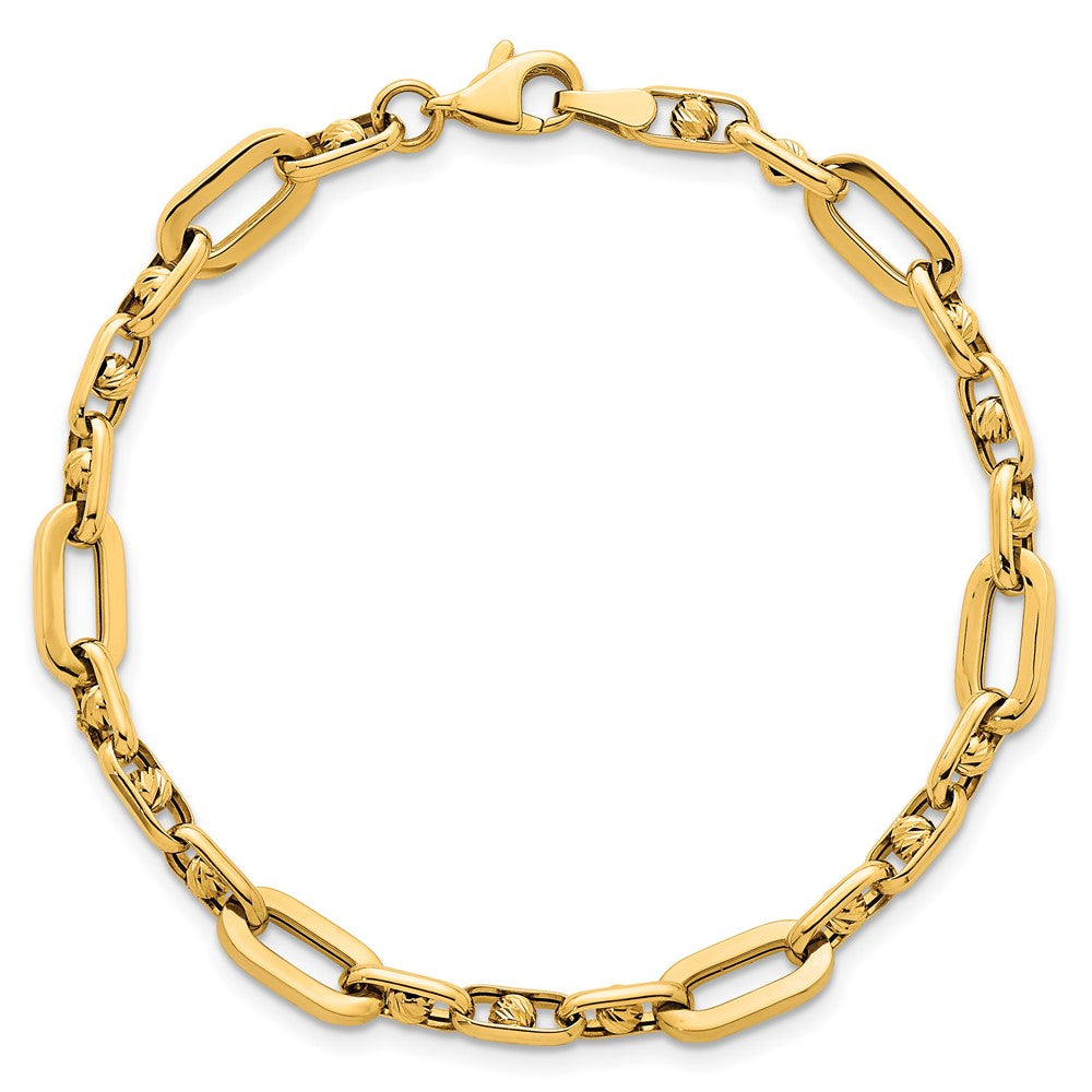 14k Polished Fancy Open Link 7.25in Bracelet