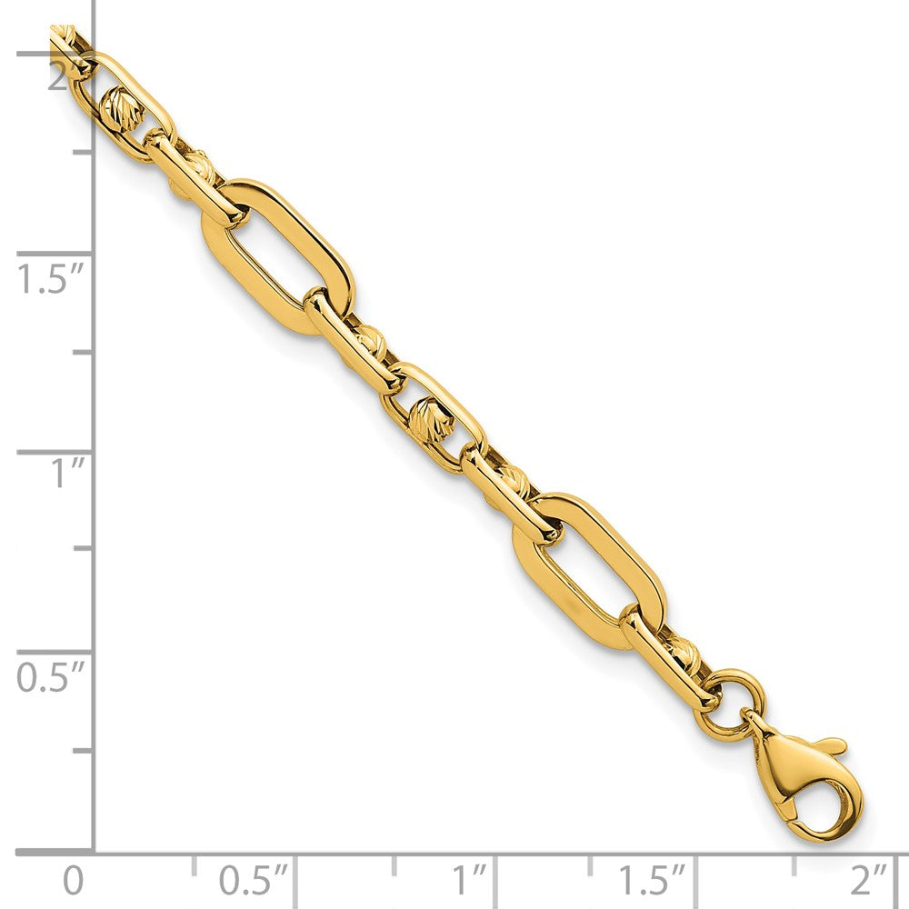 14k Polished Fancy Open Link 7.25in Bracelet