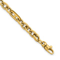 14k Polished Oval and Anchor Link 7.5in Bracelet