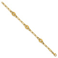14k Polished 7.5in Textured Open Link Bracelet