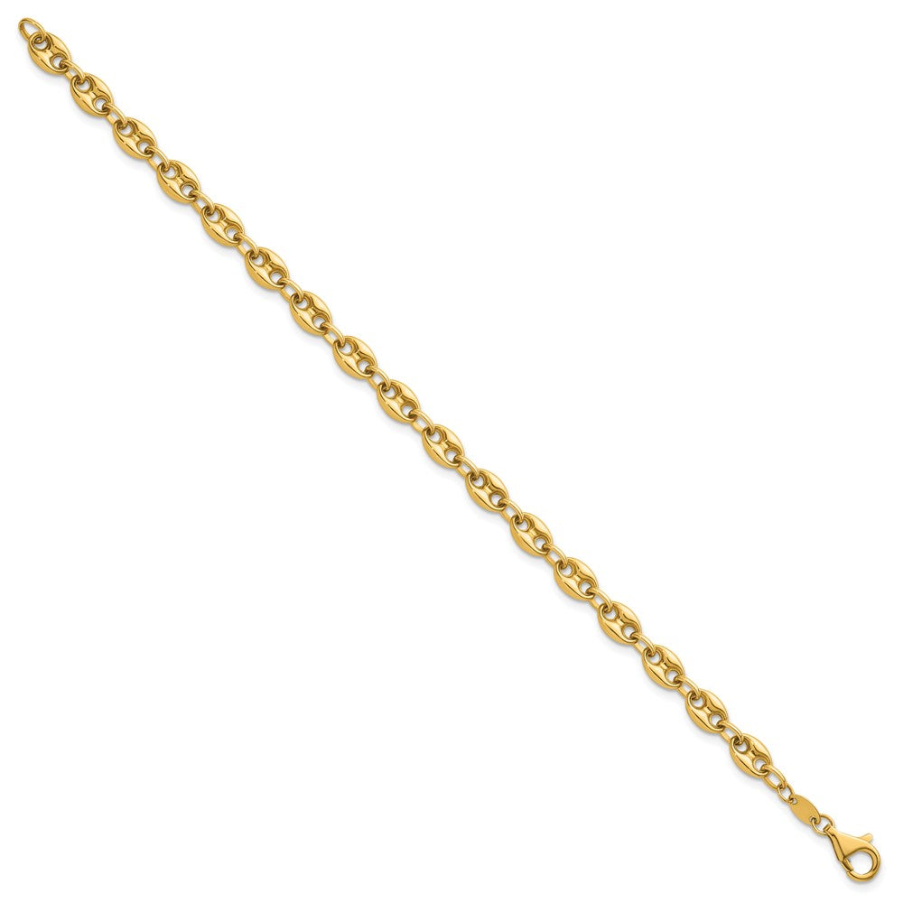 14K Polished Puffed Mariner 7.5 in Bracelet