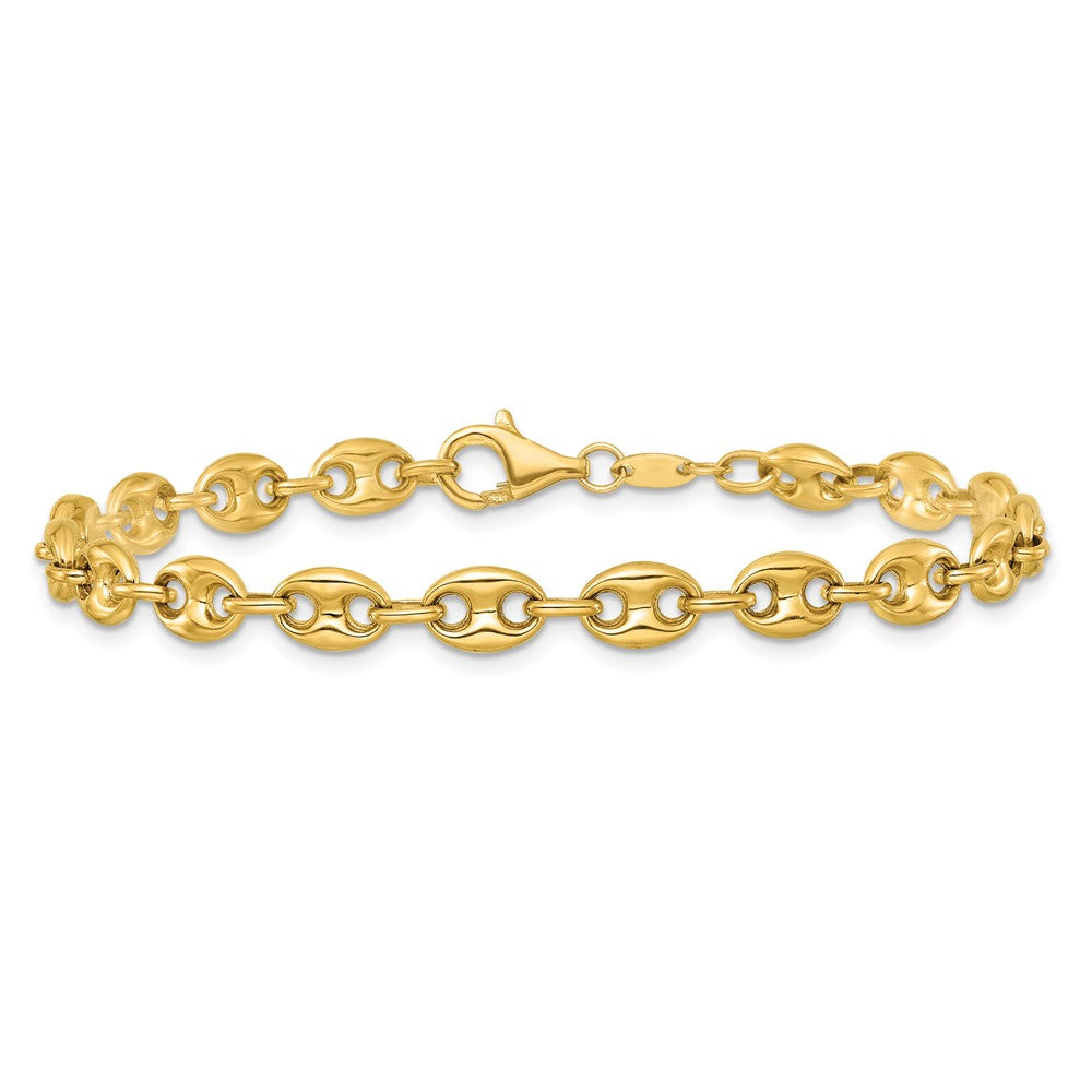 14K Polished Puffed Mariner 7.5 in Bracelet