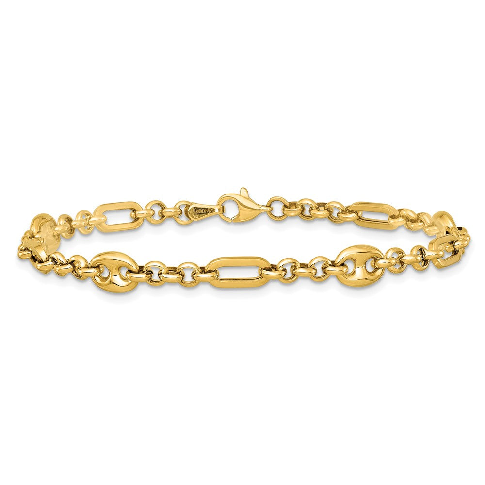 14k Polished Multi-link 7.5 in Bracelet