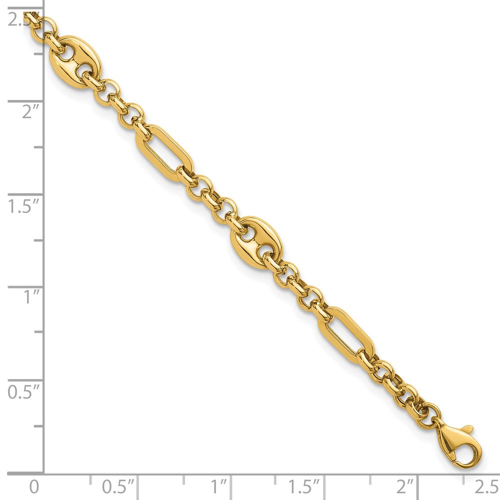 14k Polished Multi-link 7.5 in Bracelet