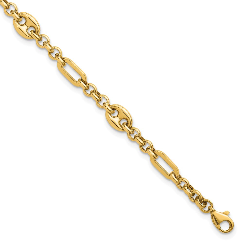 14k Polished Multi-link 7.5 in Bracelet