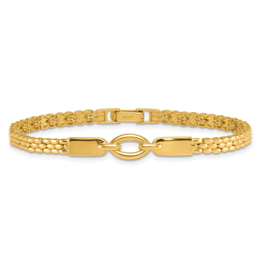 14k Polished Fancy Link 7.5in Bracelet
