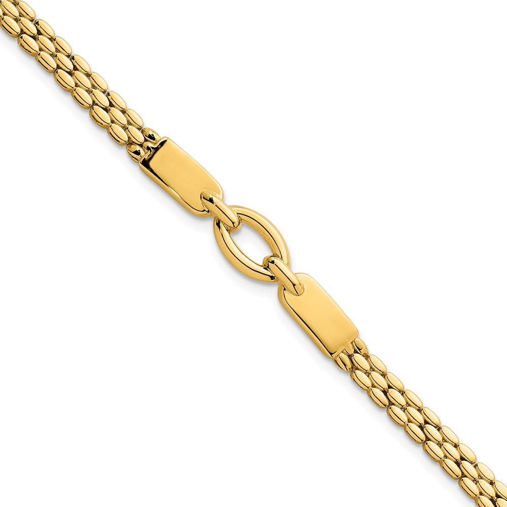 14k Polished Fancy Link 7.5in Bracelet