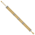 14k Two-tone Textured Mesh 6.75in with 1in ext Bracelet