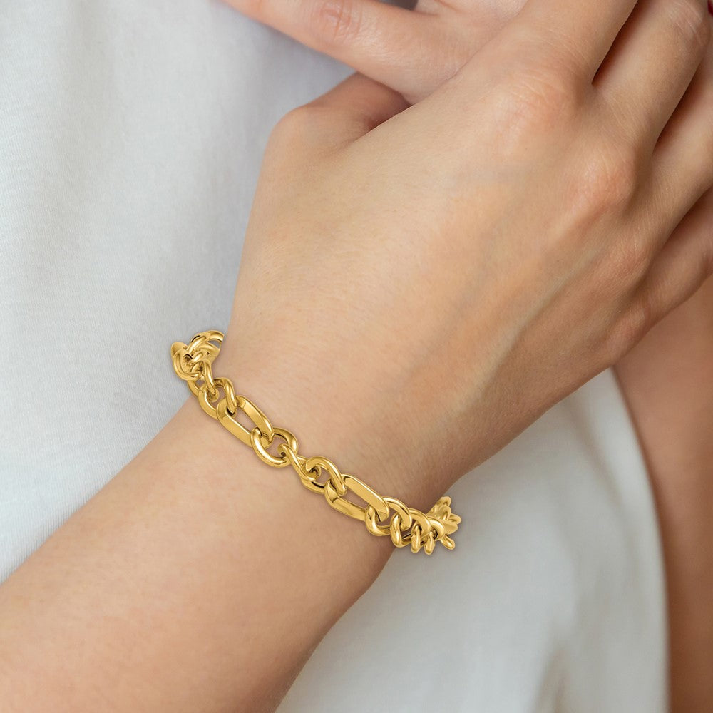 14k Polished 7.5in Figaro Link Bracelet