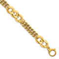 14k Polished Triple Strand Fancy Curb Link Bracelet