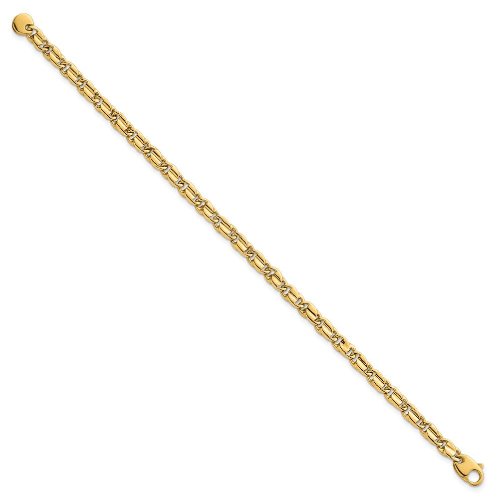14k Polished Fancy Flat Link 4.5mm Bracelet