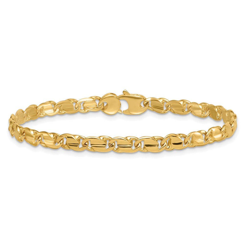 14k Polished Fancy Flat Link 4.5mm Bracelet