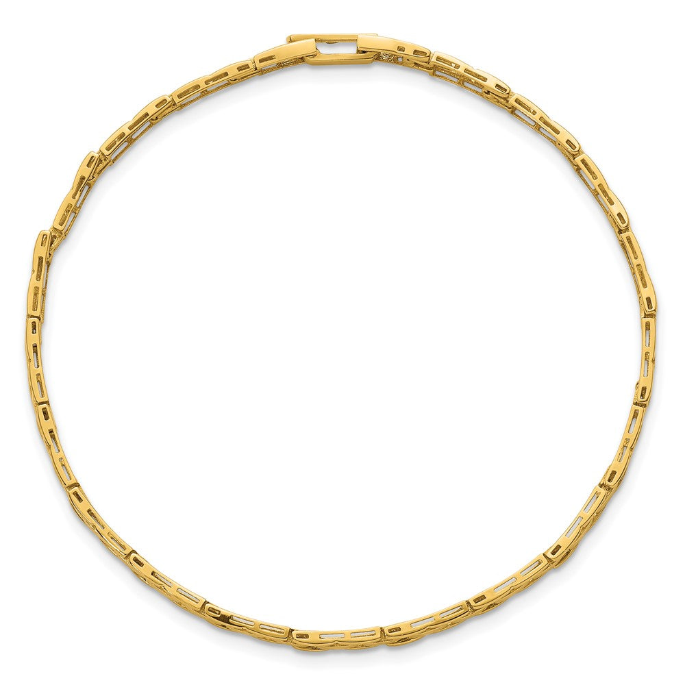14k Polished Fancy Link 7.5in Bracelet