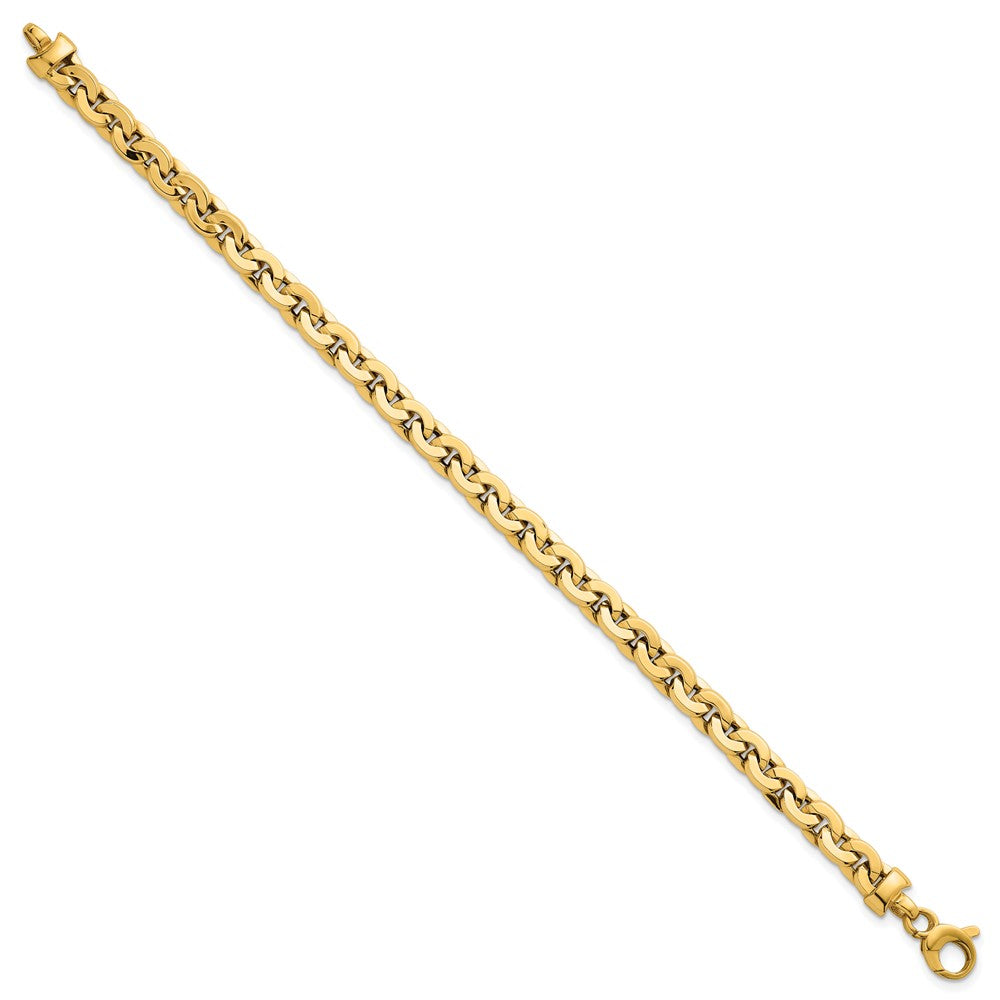 14K Polished Fancy 5.75mm Link 7.5 Inch Bracelet