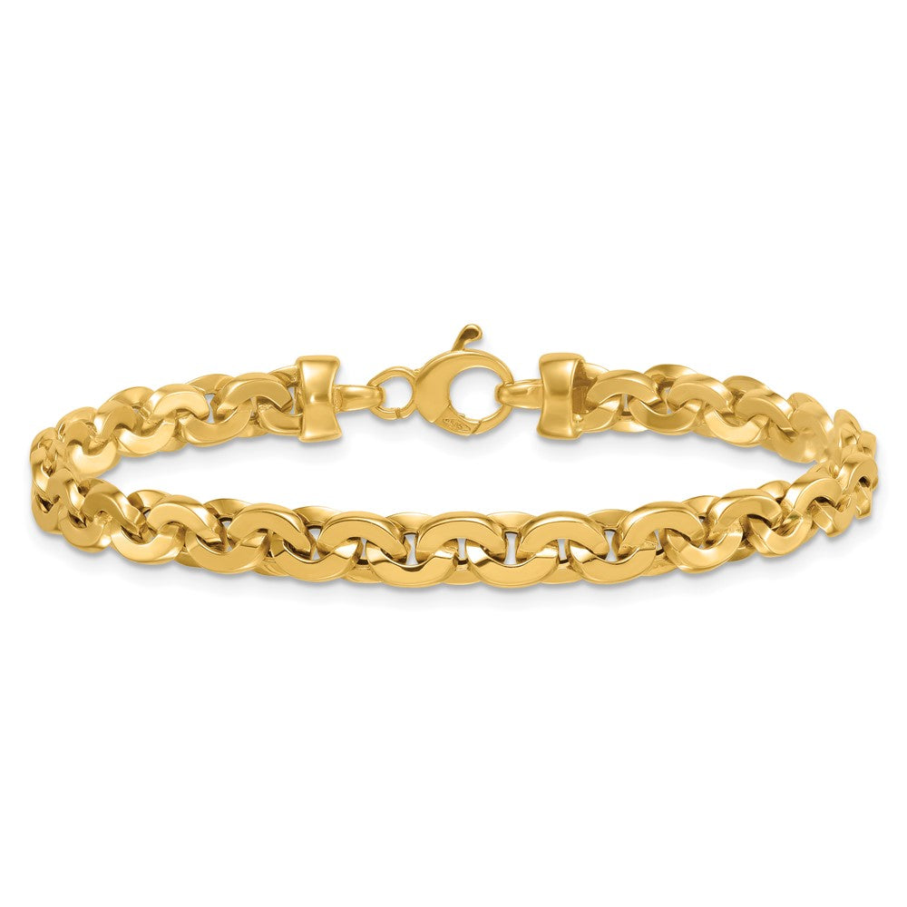 14K Polished Fancy 5.75mm Link 7.5 Inch Bracelet