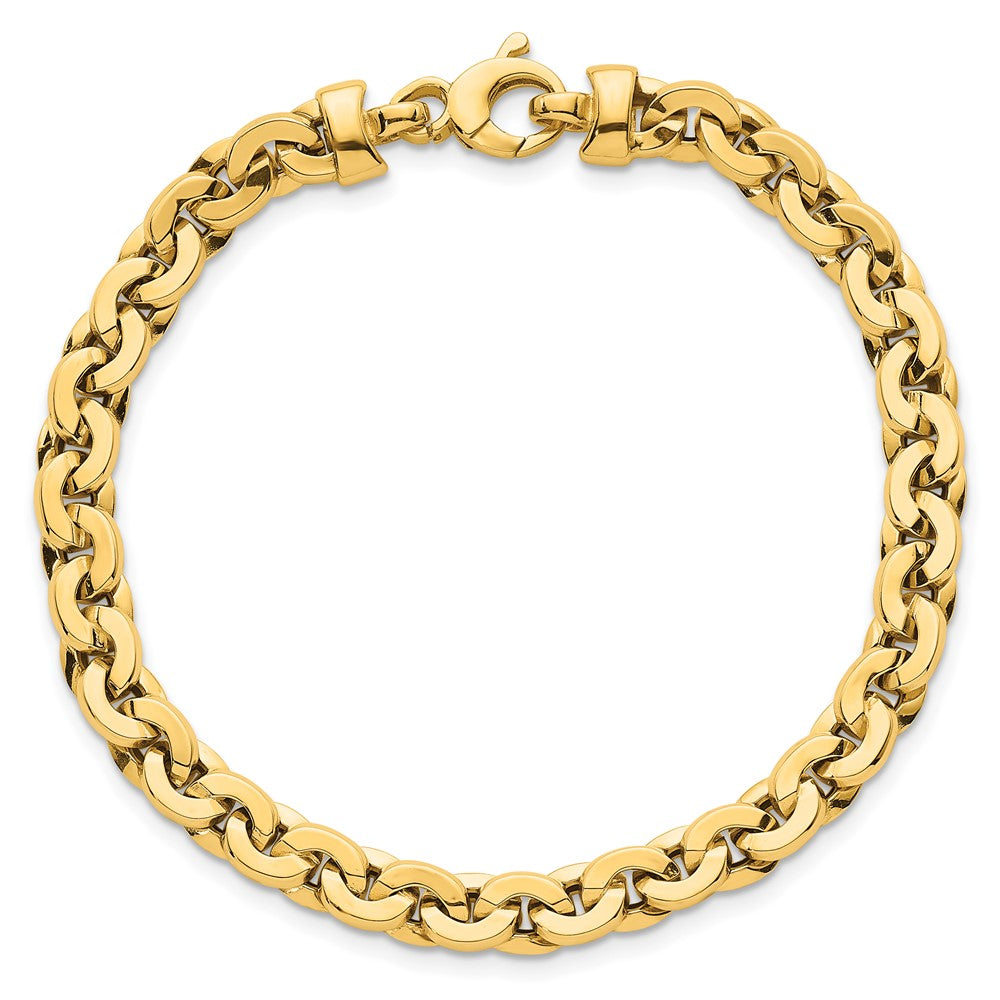 14K Polished Fancy 5.75mm Link 7.5 Inch Bracelet