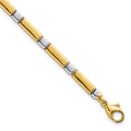 14k Two Tone Polished Fancy Link 4mm Bracelet
