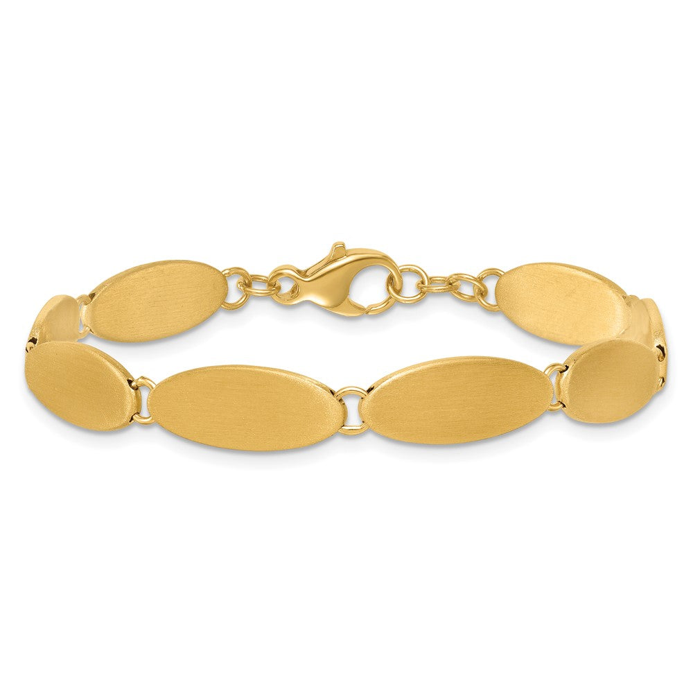 14k Brushed Fancy Link 8mm Bracelet