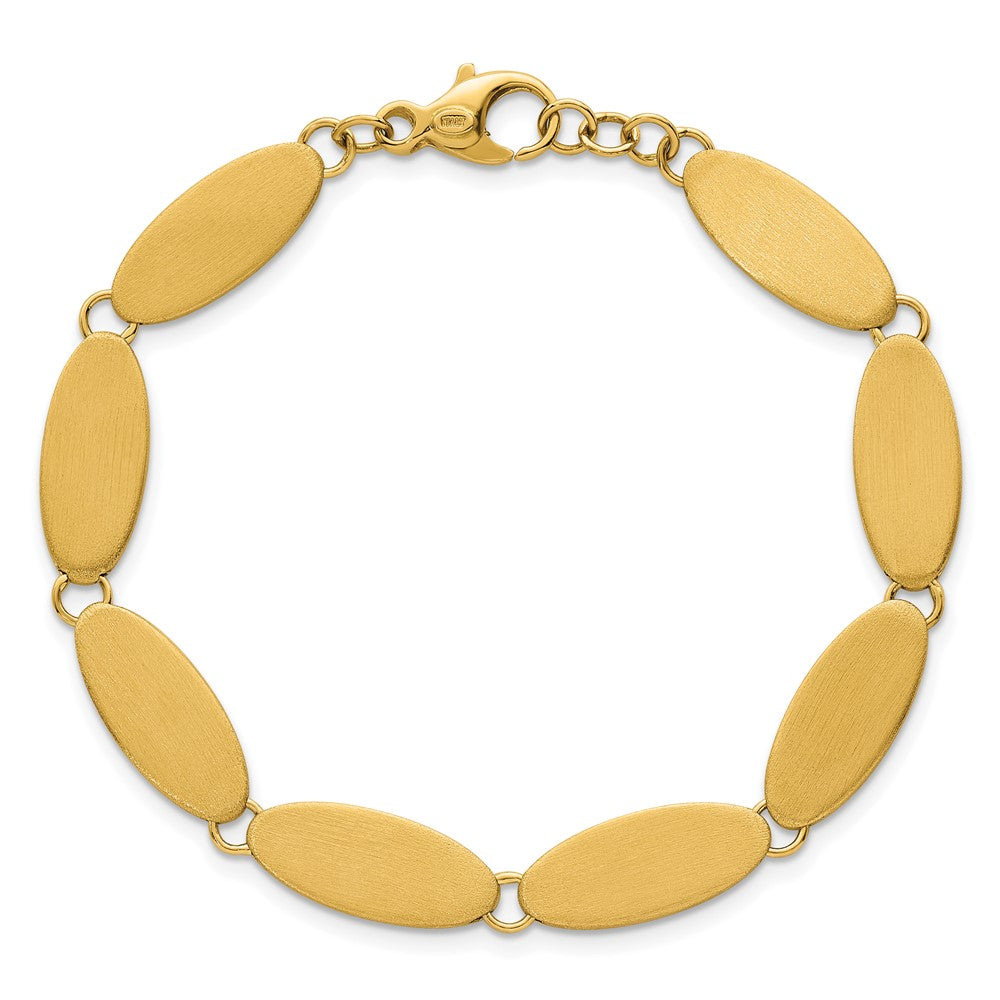 14k Brushed Fancy Link 8mm Bracelet