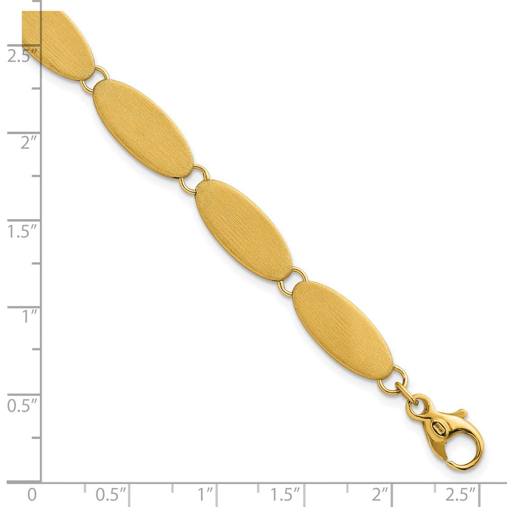 14k Brushed Fancy Link 8mm Bracelet