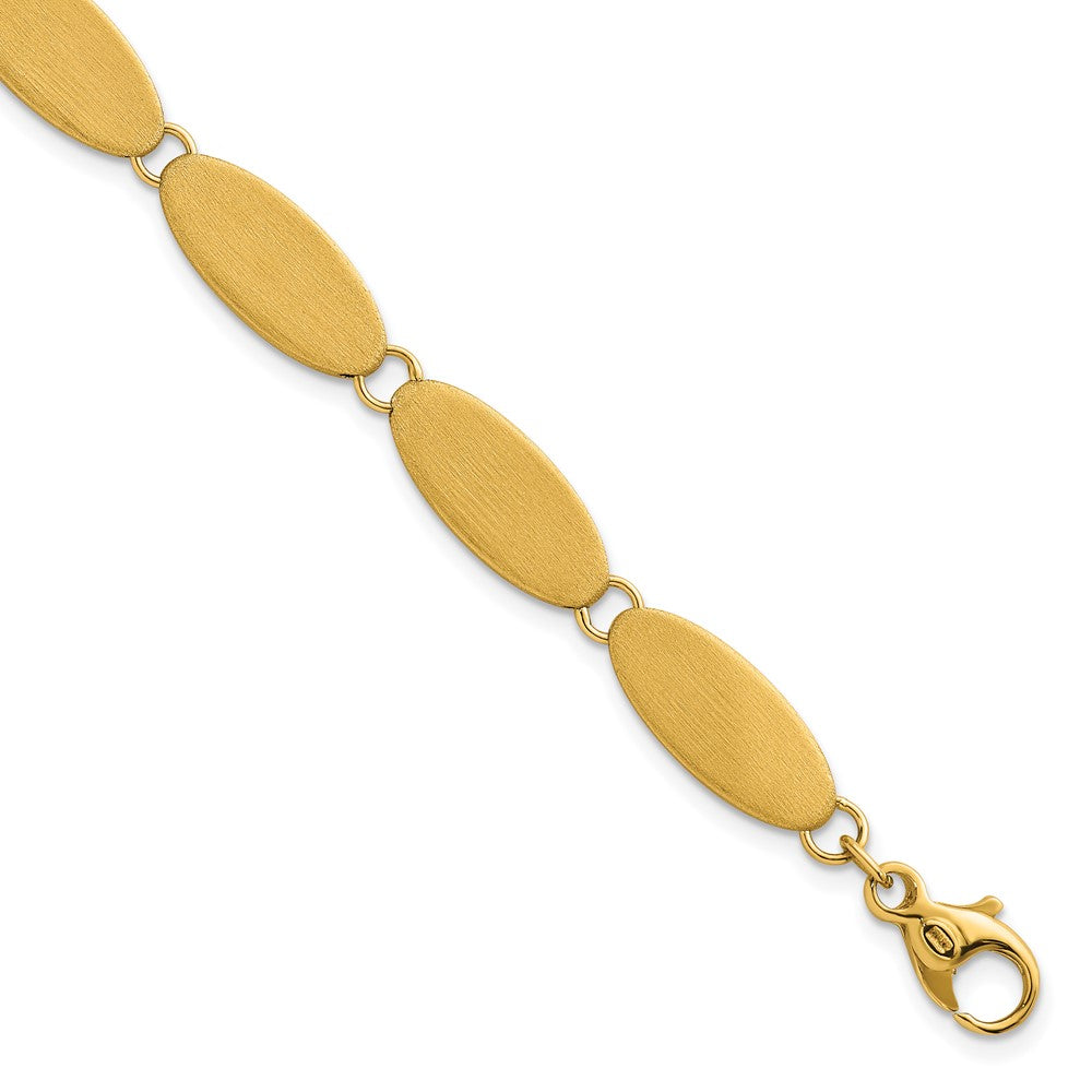 14k Brushed Fancy Link 8mm Bracelet
