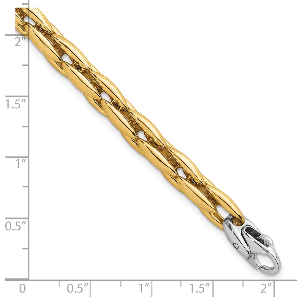 14k Two-tone Polished Fancy Link 6.75mm Bracelet