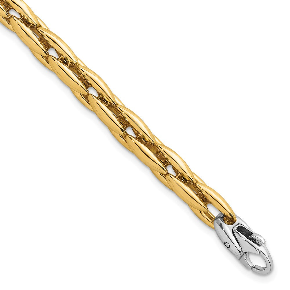14k Two-tone Polished Fancy Link 6.75mm Bracelet