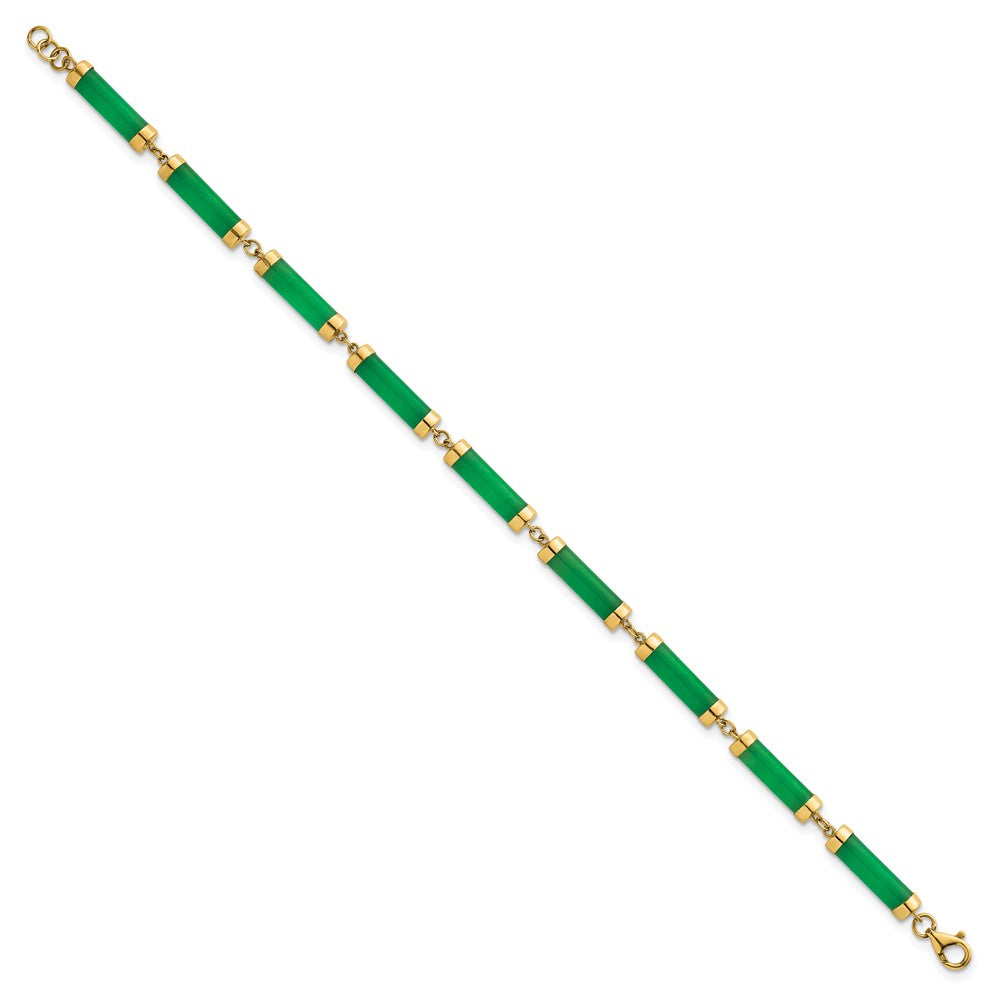 14K Polished 4.0mm Jade Bars Bracelet
