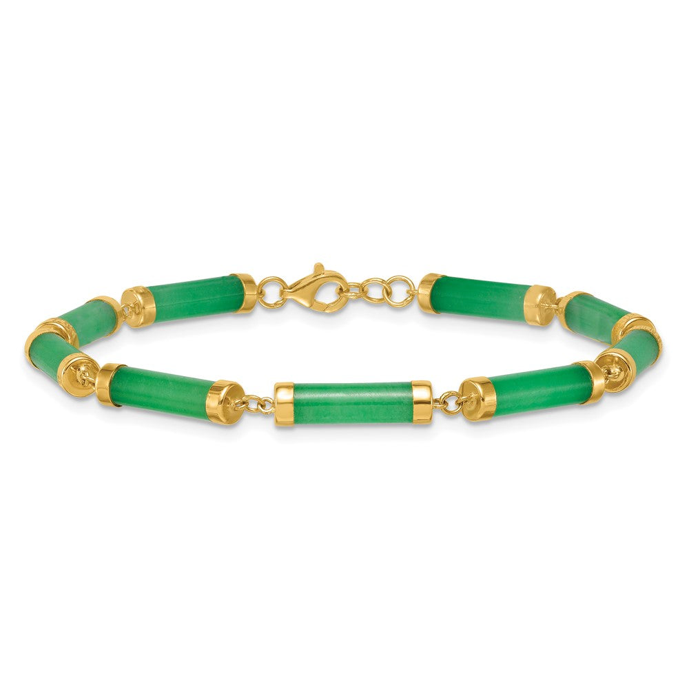 14K Polished 4.0mm Jade Bars Bracelet